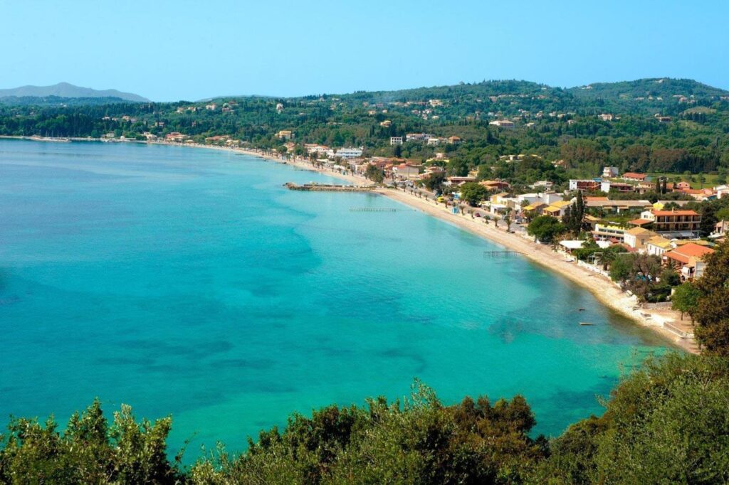 Corfu Ipsos Beach Aerial View